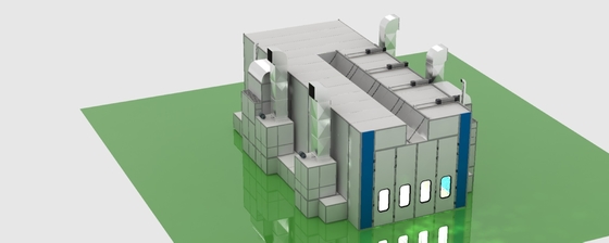 Cabina di spruzzo industriale dell'estrazione della parete di due sdie che apre porta piegante superiore