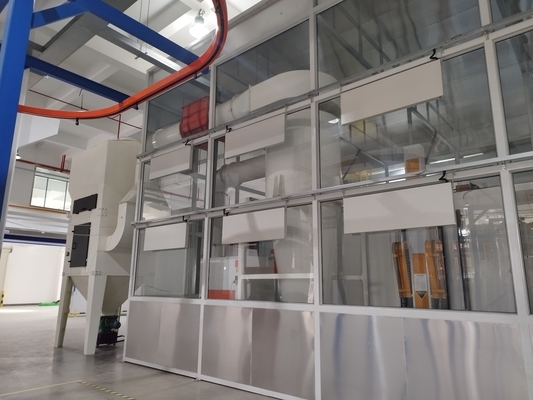 Linea di rivestimento in polvere per apparecchiature dell'industria pesante