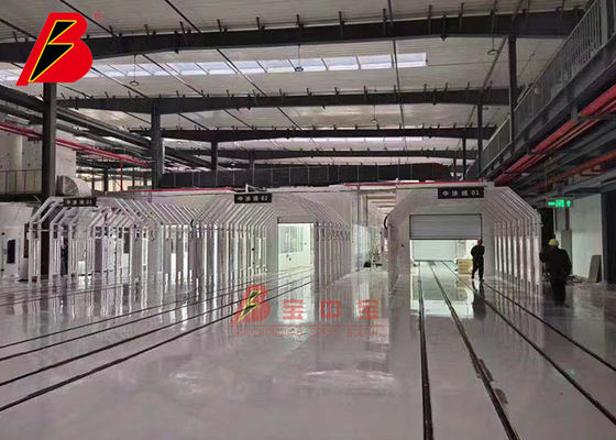 qualità Linea di piastra metallica della cabina di spruzzo di riparazione dell'automobile della catena di montaggio di verniciatura della multi stazione fabbrica