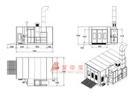 Cabina di spruzzo di lusso di progettazione di Europ di calore dello spruzzo della stanza del Downdraft della cabina diesel della pittura