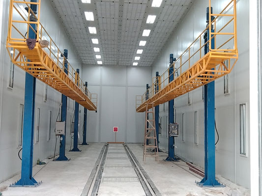 qualità Stile della posta che solleva l'attrezzatura ausiliaria d'insabbiamento della stanza della piattaforma di Woking per la cabina di verniciatura fabbrica